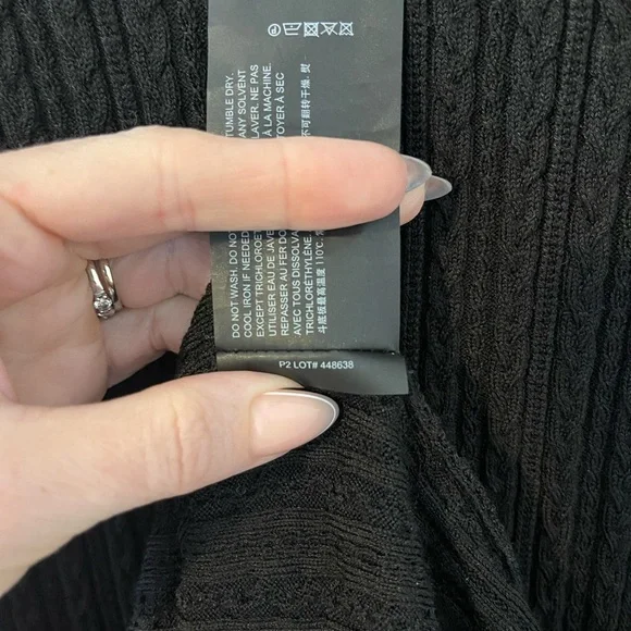 Theory Black Cable Knit Wool Blend Sleeveless Midi Dress - Picture 6 of 7